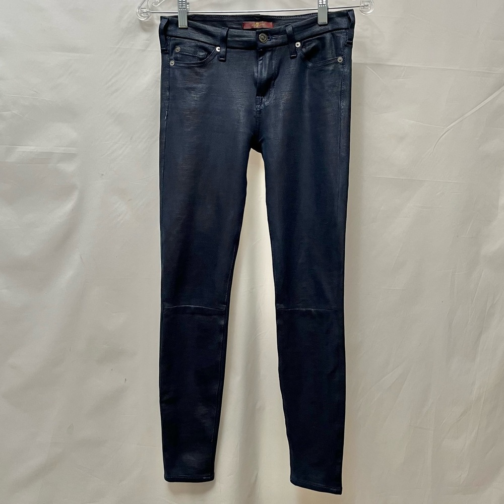 NWOT - 7 for all Mankind - size 25 - Blue snakeskin leather jeans